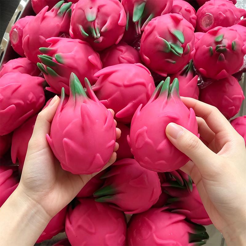 Handcrafted Crispy Dragon Fruit Squeeze Pressure Ball Soft And Grip Friendly Educational Balls Asmr Sensory Stress Relieving Toy