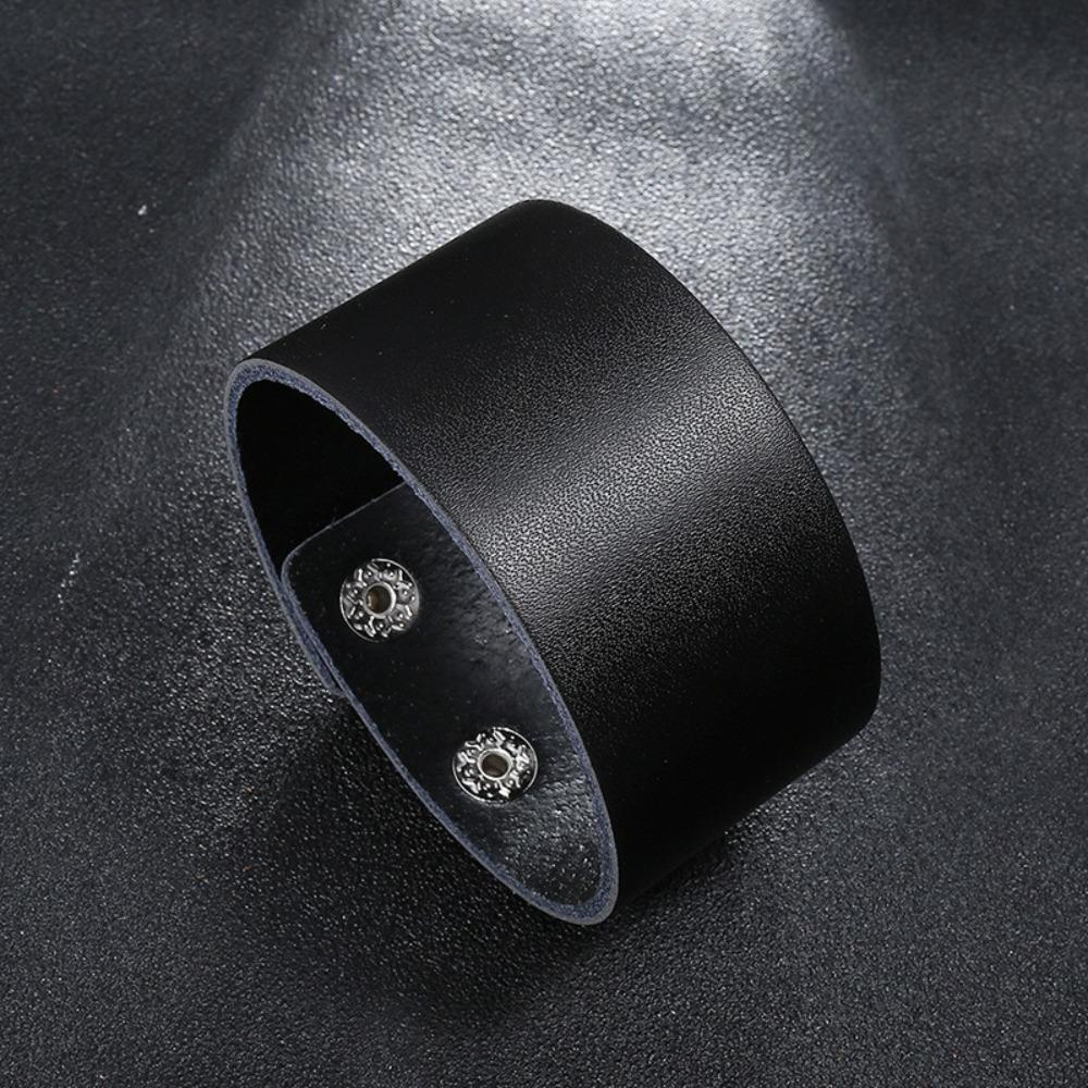 Handmade Vintage Bangles Adjustable Leather Bracelets Fashion Wide Wristband  Women