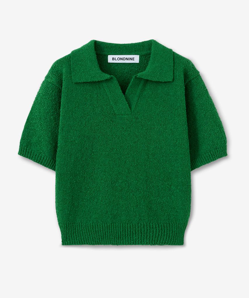 BLOND9 Boucle Short Sleeve Open Collar Knit ( 5 Colors )