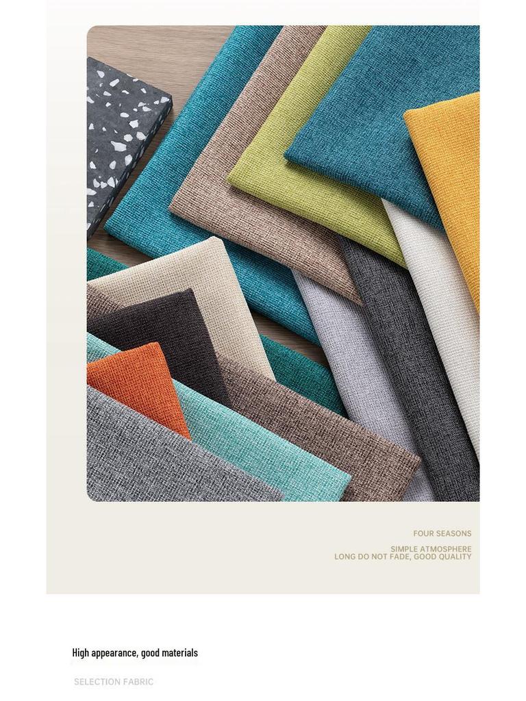 All-Polyester Solid Color Linen-Like Sofa Fabric with Soft Bag Process - Composite Flocking Fine Linen Canvas