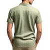 Men's Linen Button Down Shirt Vertical Stripe Pattern Short Sleeve Casual Loose Fit Breathable Summer Shirt with Turn Down Collar
