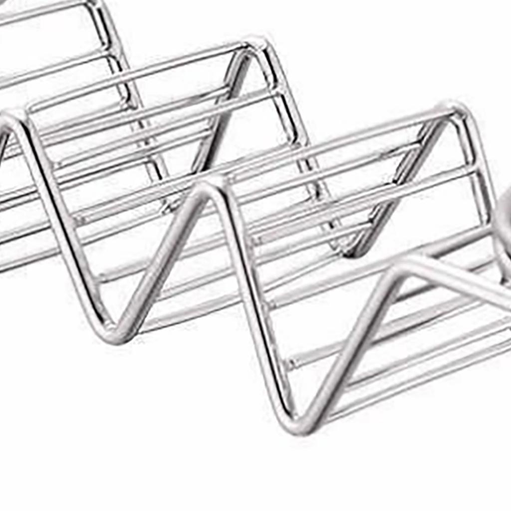 Taco Stand Stainless Steel 3 Grid V Shaped Glossy Taco Holder Rack for Kitchen Home with Double