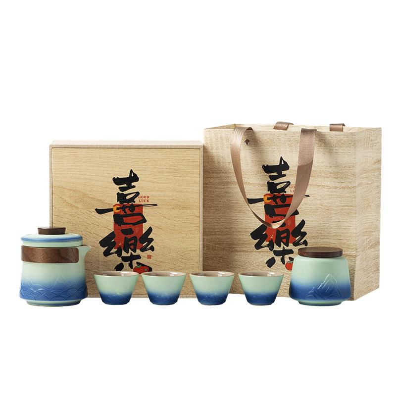 Business gift box, gift box set, tea can, gift box with gift, ceramic universal high-end sealed jar.