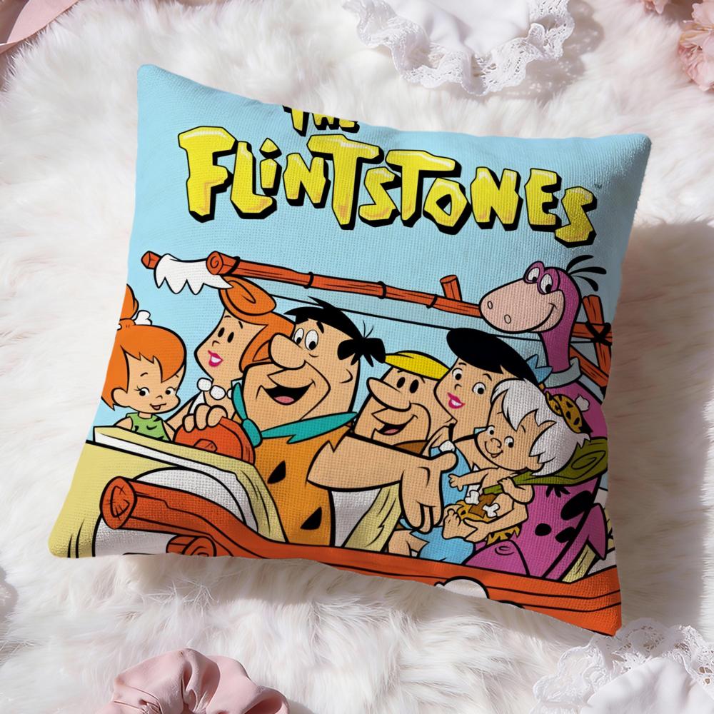 Cartoon F-Flintstones Kussenhoes Premium Comfort Omkeerbare Kussenhoes - Twee-in-één Ontwerp voor Elke Kamer & Auto-interieur