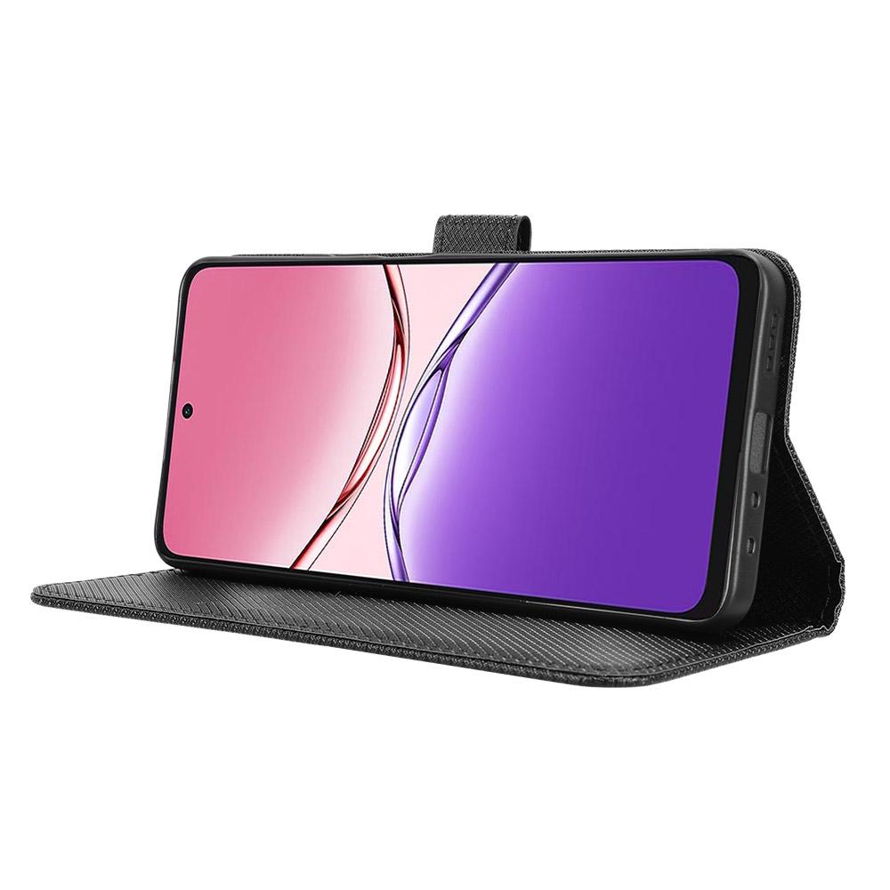 For Oppo A5 Pro 5G Case PU Leather Diamond Texture Wallet Phone Cover