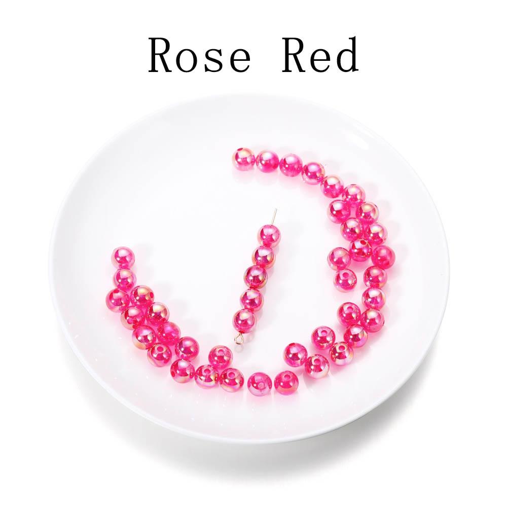 6/8/10mm Imitation ABS Pearl Beads Rainbow Color Round Loose Spacer Bead Scrapbook Decoration DIY Jewelry Making Accessories