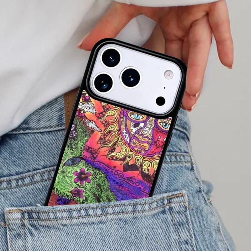 Hippy Hippie Psychedelic Art Phone Case for iPhone 16e 15 14 13 12 17 Pro Max Plus Air 17pro Cover Coque