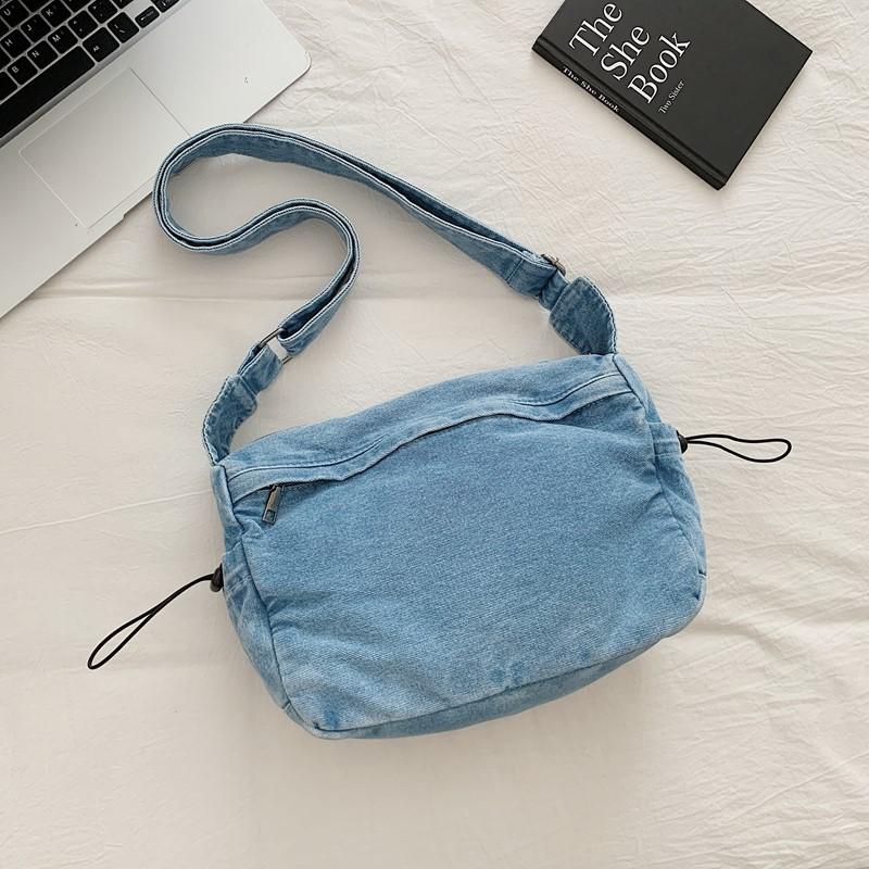 Denim Crossbody Bag Women's Underarm Bag Multi-Pocket Shoulder Bag