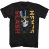 Slash Guns N Roses Herren T-Shirt Doppel-Slash Totenkopf Schwarze Baumwolle Gitarrist Musik Unisex T-Shirt