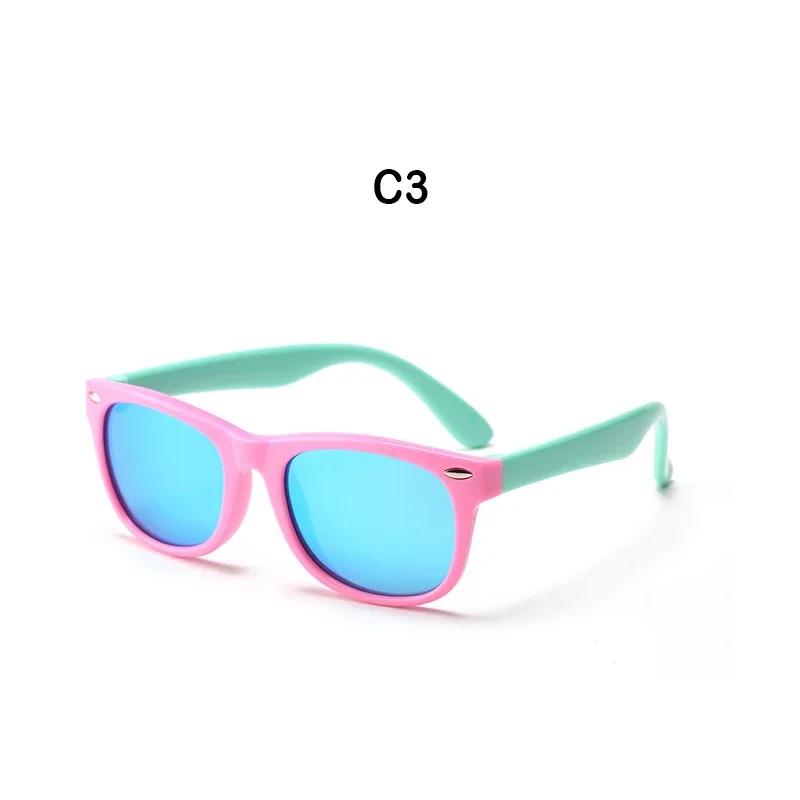 Kids Sunglasses UV400 Protection Silicone Safety Glasses for Boys Girls Age 3-12 Fashion Children Sun Shades Eyewear