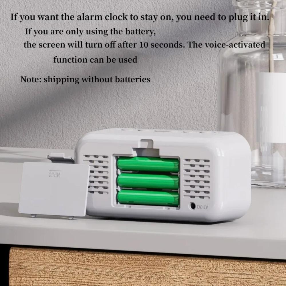 Brightness Adjustment Electronic Alarm Clock 12/24H Table Clock New Digital Clock