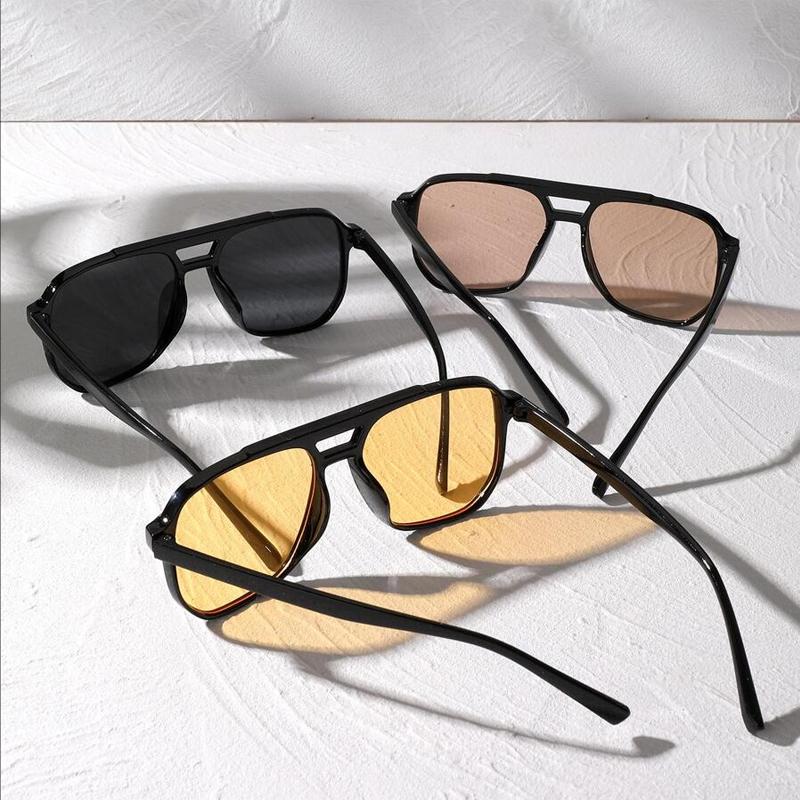 3PCS Women Square Rivets Fashion Sunglasses Set Beach Accessories For Women Glasses Shades