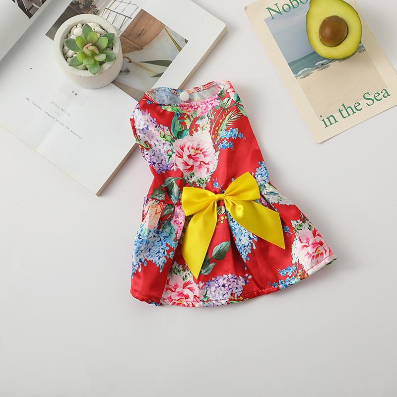 Western Style Pet Dresses for Cats Gotas Summer Satin Sphynx Cat Skirt Dress Kitten Kedi Persian Mascotas Clothes Dog Clothing