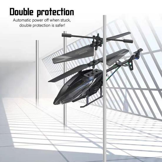 Remote Control Helicopter Toy 2.5 Channel Automatic Obstacle Induction LED Cordless Rechargeable Lightweight Kids Boys Mini RC Airplane Model Aircraft