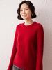 Women's 7-Gauge Double-Ply Cashmere Sweater - Autumn/Winter 2026 Collection, Versatile Solid Color Round Neck Sweater