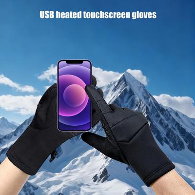 Heated Gloves For Men Electric Touchscreen Mittens Touch Screen Outdoor USB Heated Gloves Women For Winter Skiing Hiking Working