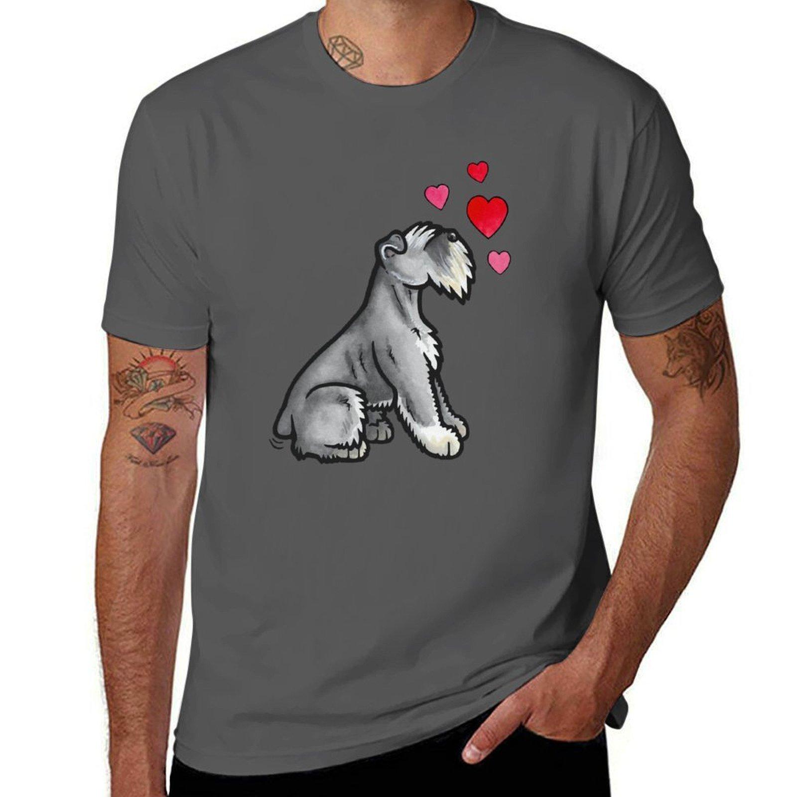 

Mini Schnauzer love T-Shirt man t shirts for men t shirts for man pack white T-Shirt 4XL
