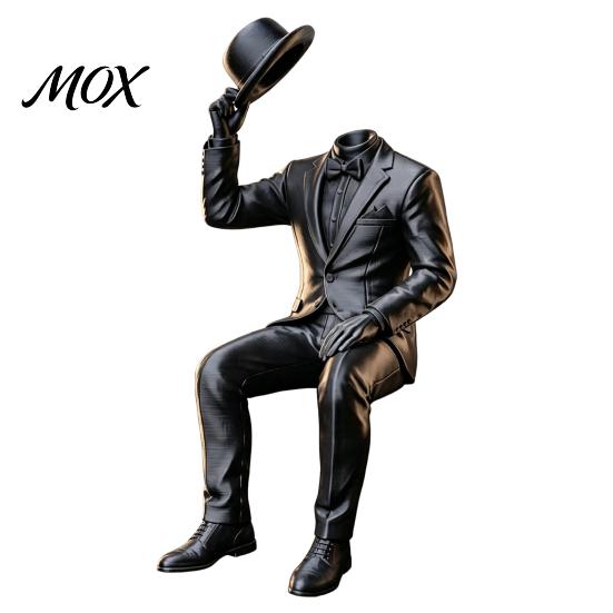 Sophisticated Room Accessories 3D Printed Sitting Gentleman Ornament, Minimalist Abstract Faceless Figurine, Figurine Aesthetic Art Sculpture for Home чёрный