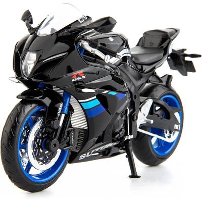 1/12 Compatible for Suzuki GSX-R1000 Motorcycle Toy,Collector Motorcycle Modle with Display Stand,Toy Motorcycles for 3-9 Year Old Boys Black