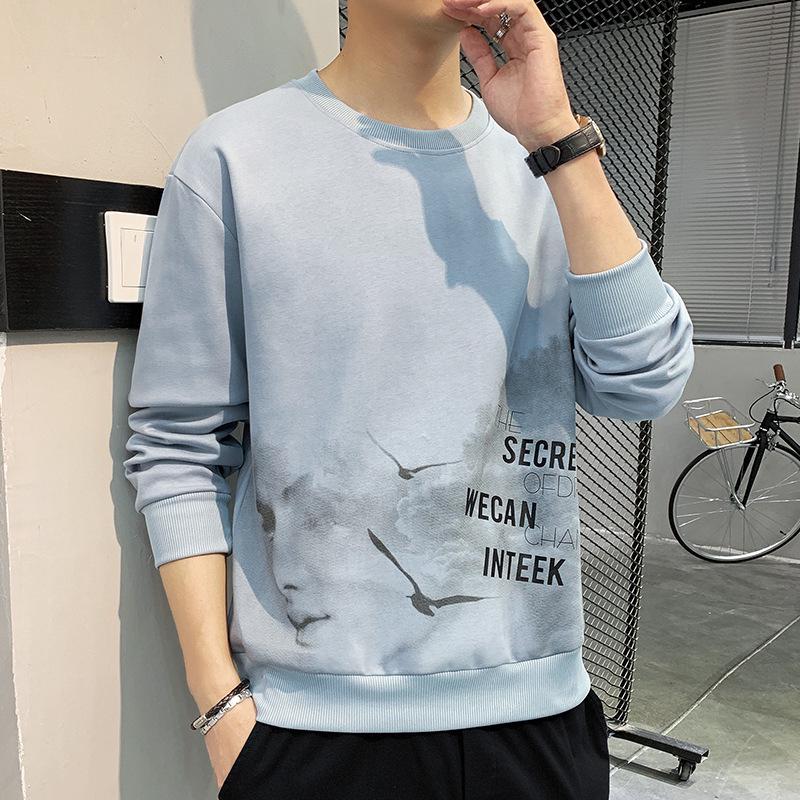 2025 Men s Versatile Trendy Hoodie - Round Neck, Plus Velvet Inner Layer, Autumn/Winter Collection M