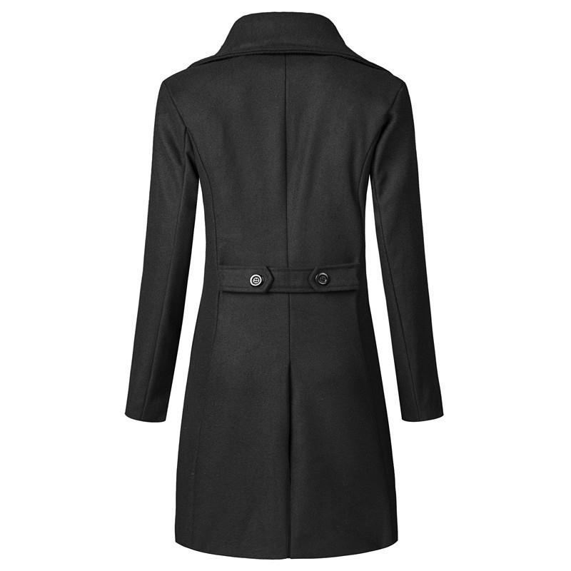 Autumn and Winter Double-breasted Men's Casual Trench Coat, Woolen Coat