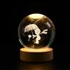 Hot 6cm 3D Crystal Ball Stitch Pikachu Wooden Base with 6cm Crystal Ball Planet Night Light Laser Carving Children's Gifts