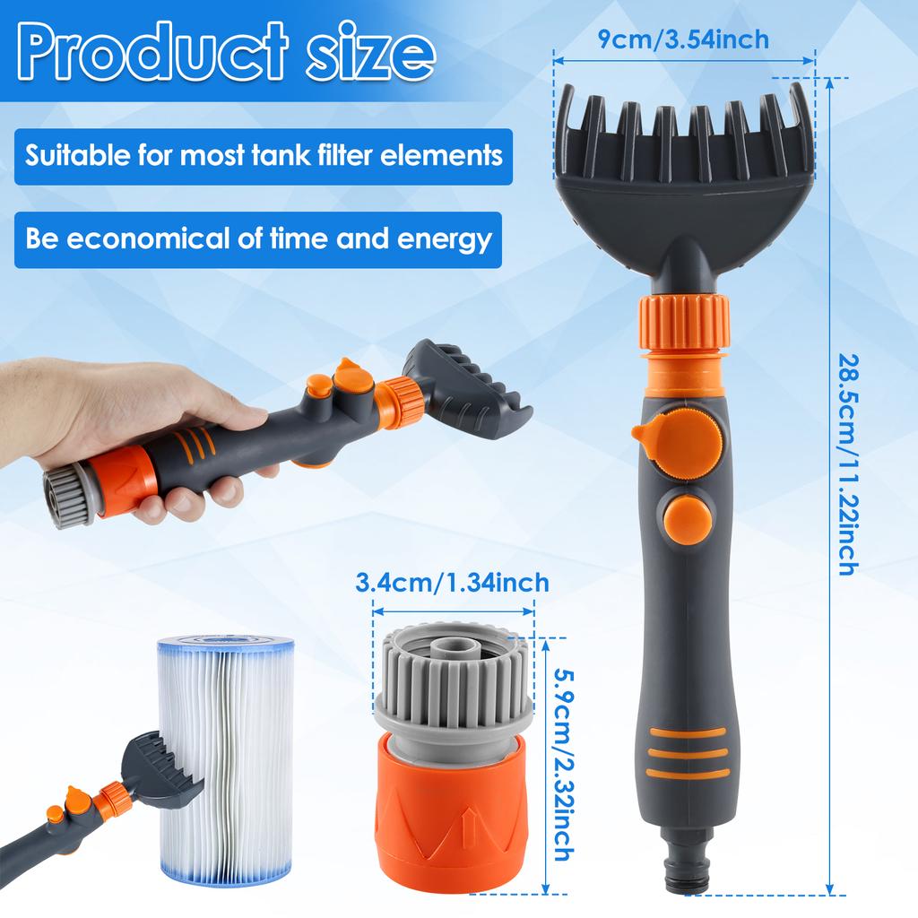 Spa Filter Clean Brush Plastic Double Row Nozzles Pool Cartridge Filter Clean Tool Universal Handheld Hot Tub Filter Clean Brush