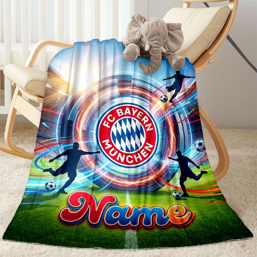 Bayern Munich Jersey Personalized Text Blanket Multi-purpose Customizable Blanket Soft & Cozy for Seaside Nap Home Decor Living Room for All Occasions