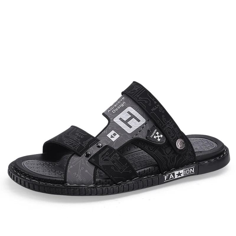 Mode Sommer Herren Echtleder Sandalen Outdoor Römische Sandalen Strand Rutschfest Lässig Leicht Offene Zehen Jungen Sportsandalen