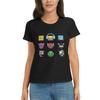 Damen T-Shirt Geometry Dash Sommer Kurzarm T-Shirts Rundhals Baumwolle T-Shirts Kleidung Tops Streetwear