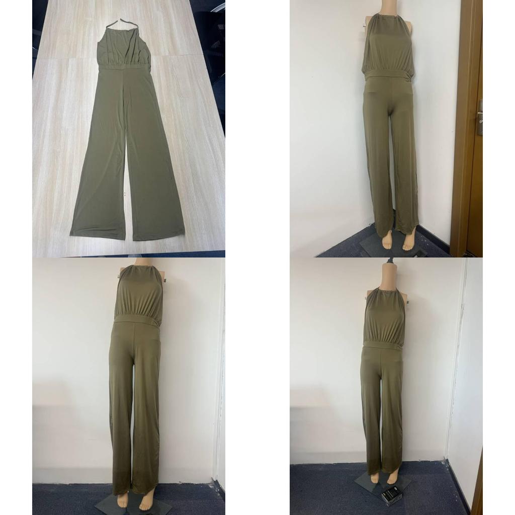 Streetwear-Jumpsuit für Damen mit Patchwork-Design und High-Waist-Passform