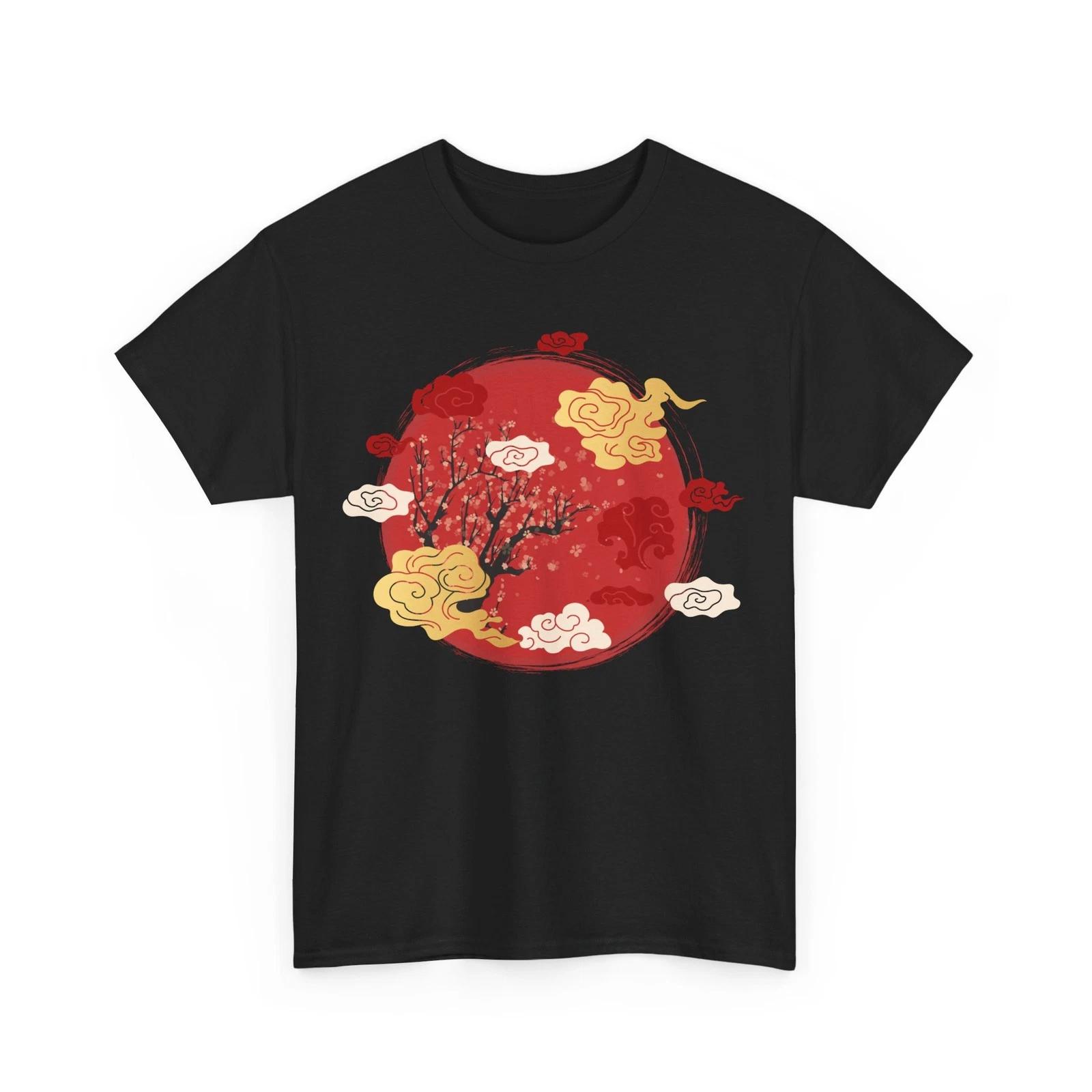 Cherry Blossom Moon T shirt, Sakura Trees Japanese Art Japanese Culture Shirt 4XL