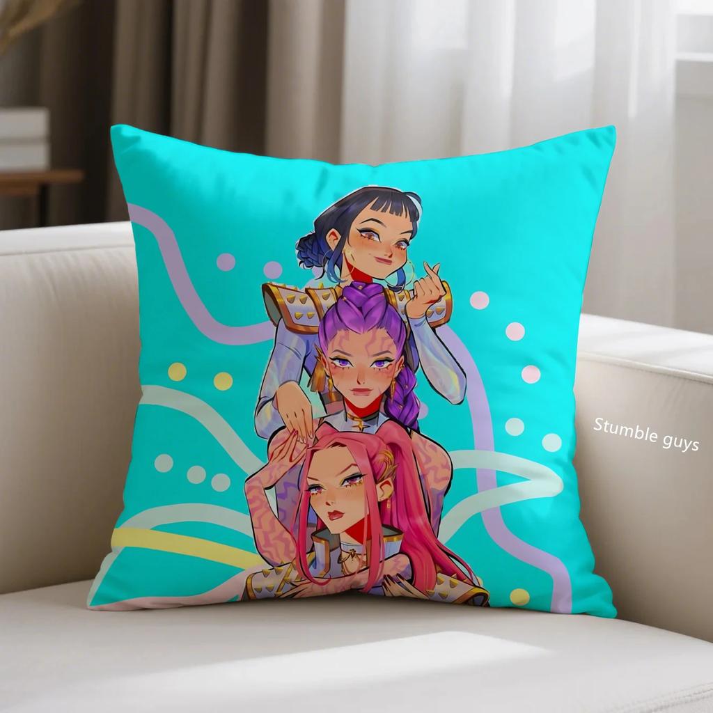 Kpop Sofa Cushion Cover Demon Hunters Anime Pillowcase Decorative