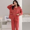 Pajamas Women'S Autumn And Winter Flannel Thickened Fleece Warm Coral Fleece Autumn And Winter Loungewear Set
