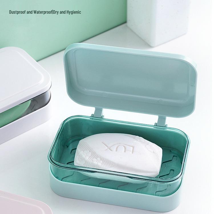 Double Layer Soap Holder with Drain - Light Luxury Design for Bathroom & Travel
