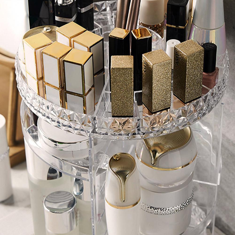 Cosmetic Makeup Storage Rack 360 Rotating  European Style Makeup Organizer 8 Layers Desktop Storage Shelf Makeup Organizer