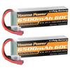 Youme Power 4S Lipo Battery, 14.8V Lipo 4S 6500mAh 60C, Deans T-Plug for Traxxass Slashh X-Maxx RC Buggy Truggy Crawler Monster Car, Helicopter, Airpl