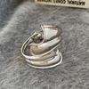 Ribbon Shaped Zinc Zinc Alloy Wide Opening Bangle Metal Retro Hand Ring Irregular Wide Bracelet  Gift