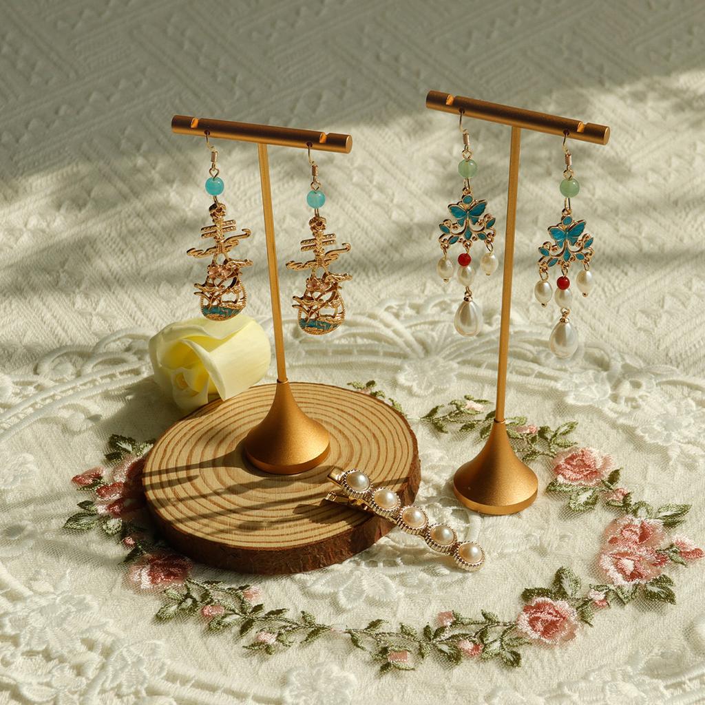 Metal T Bar Earring Display Stand Jewelry Stand  Earring Hanging Holders Jewelry Organizer