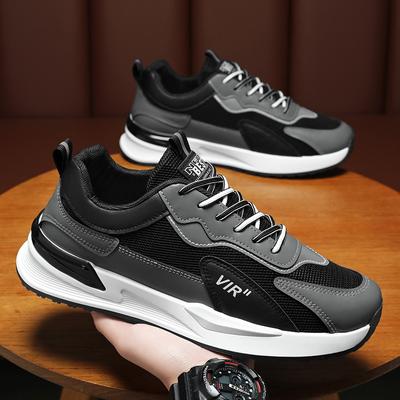 Sapatos masculinos quatro estações respiráveis sola macia antiderrapante malha sapatos esportivos casuais sapatos de corrida ao ar livre tênis da moda para estudantes