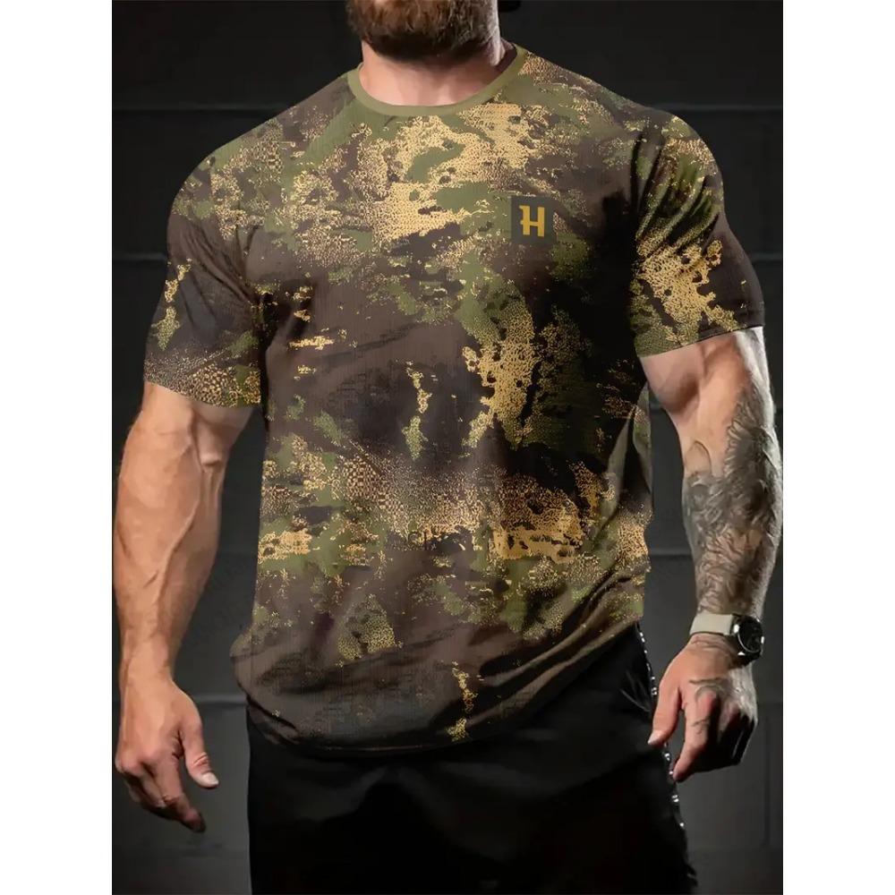 Men's Tactical Camo Camouflage 3d Print T-shirt Men Women Fashion Short Sleeve Tshirt Kids Tops Tees Men Clothing Outdoor Sports