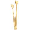 Gold 304 Stainless Steel Food Tongs - Ideal for Steaks, Barbecue, Buffets, Restaurants, Towels, and Ice Cubes.