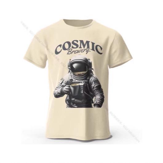 Mens Cosmic Brewery Print T-Shirt Oversized Street Graphics T-Shirt