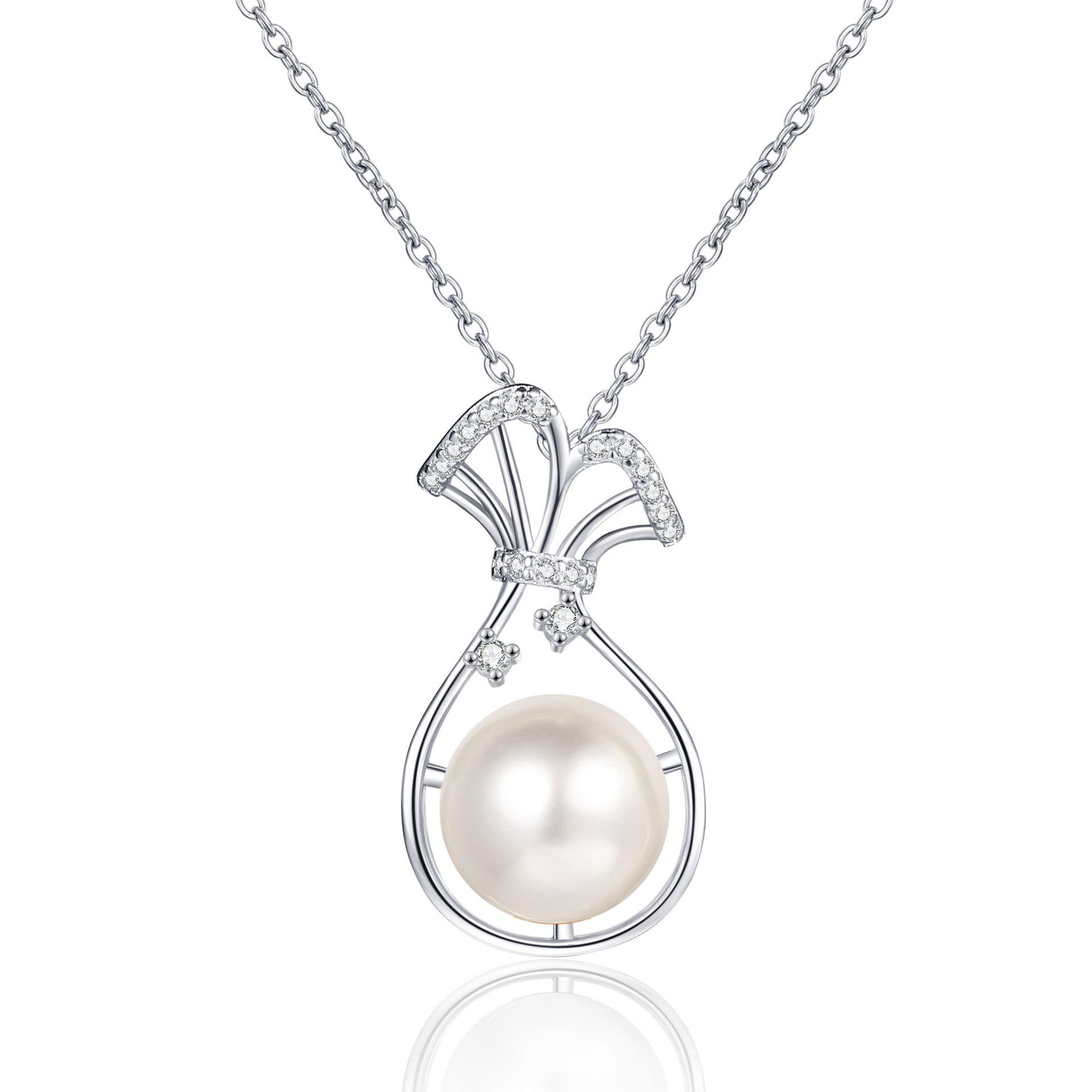 

Корейский новый стиль модный и универсальный счастливый мешок пресноводного жемчуга кулон ожерелье легкий роскошный и элегантный для женщин