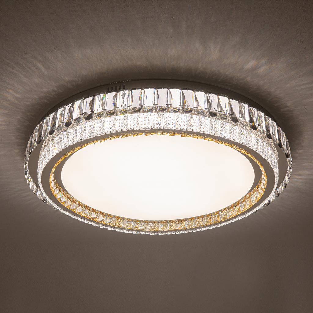 Modern Mount Ceiling Light Crystal Light Fixture Circle Lamp Ceiling Chandelier for Bedroom Kitchen Indoor Lighting