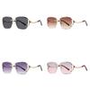 High Fashion Womens Metal Frame Square Sunglasses With Uv400 Protection For Outdoor Activities