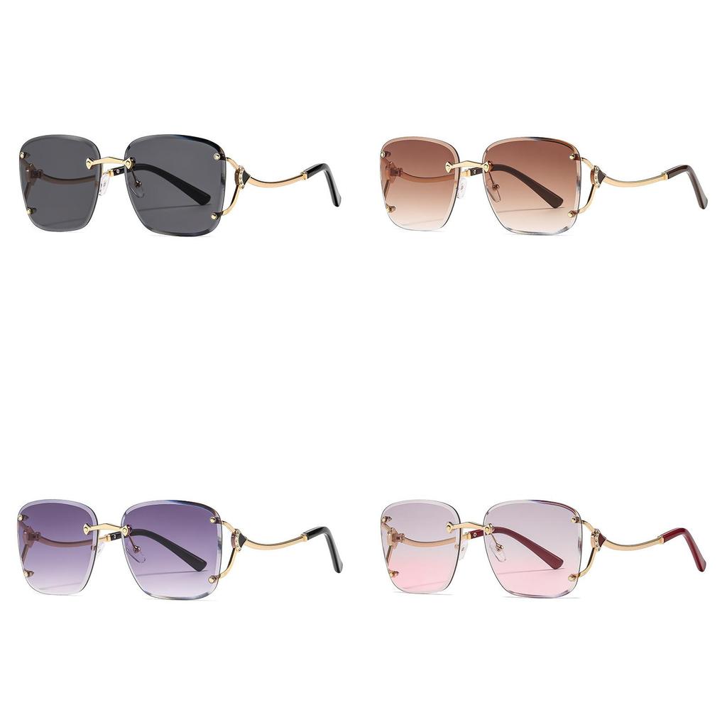 High Fashion Womens Metal Frame Square Sunglasses With Uv400 Protection For Outdoor Activities