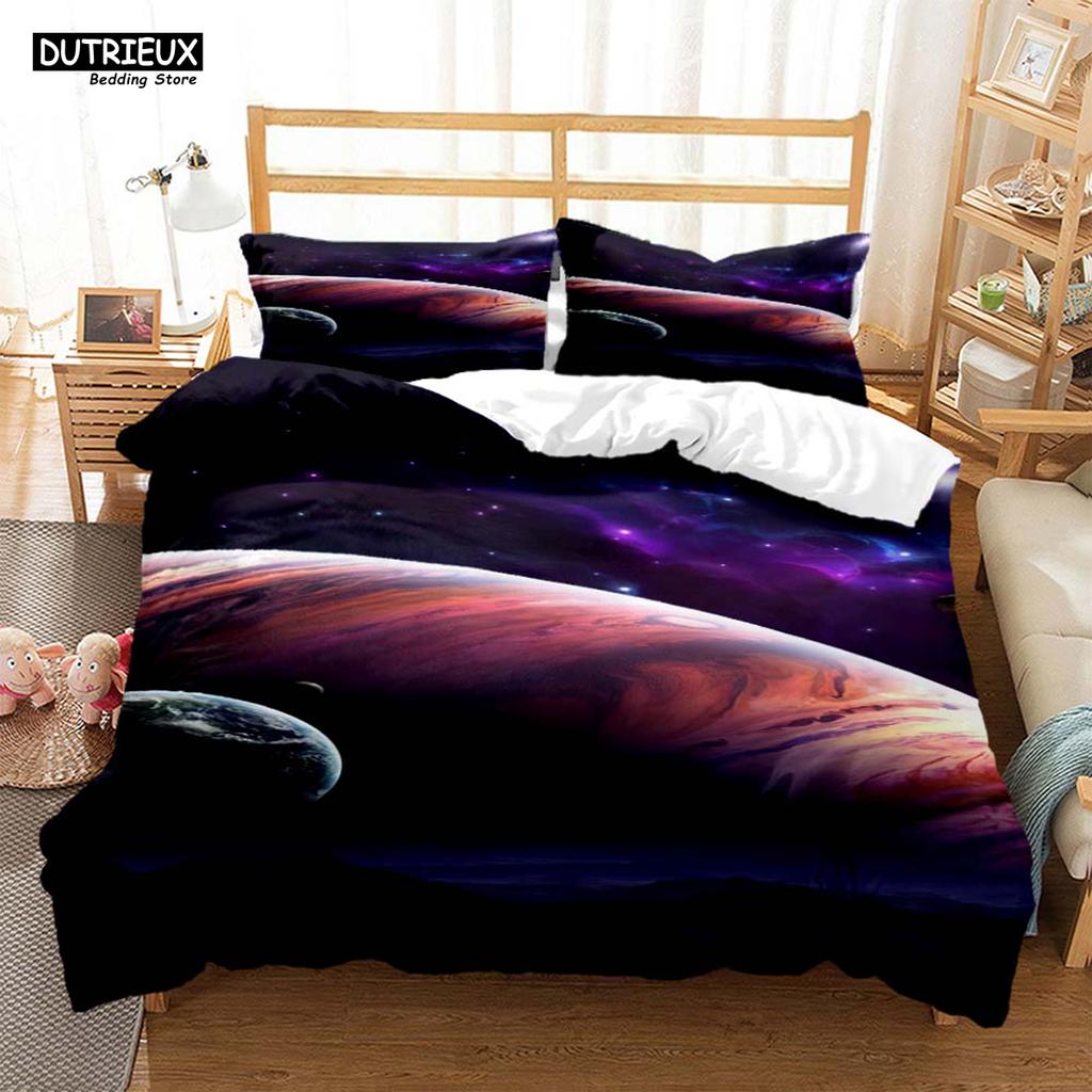 Space Star Printed Polyester Bedding Soft and Comfort Personal Quilt Cover Bedding Kit