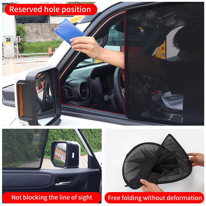 For 2024-2027 Toyota Land Cruiser Prado LC250 J250 Clip On Window Sunshade Mesh Heat Ulation Ventilation Privacy Accessories
