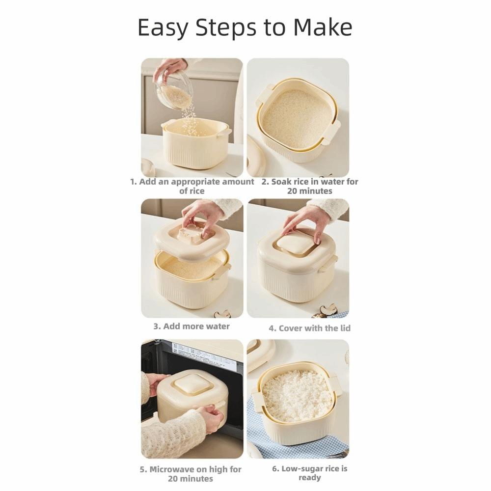 1700ml Microwave Rice Cooker Steam Box Food Cooking Steamer  Microwave Cooking